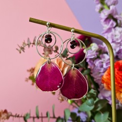 rose boucles d'oreilles