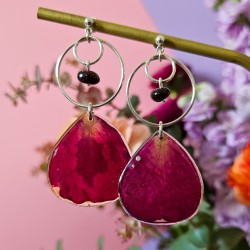 rose boucles d'oreilles