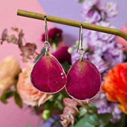 rose boucles d'oreilles