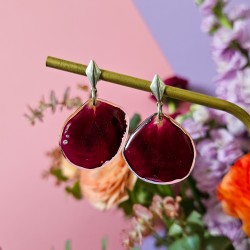 rose boucles d'oreilles