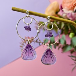 géranium boucles d'oreilles