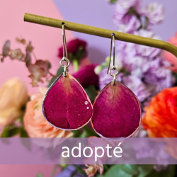 rose boucles d'oreilles
