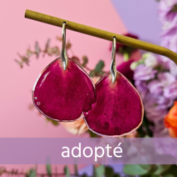 rose boucles d'oreilles