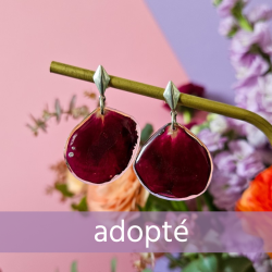rose boucles d'oreilles