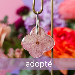 hortensia rose pendentif