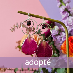rose boucles d'oreilles
