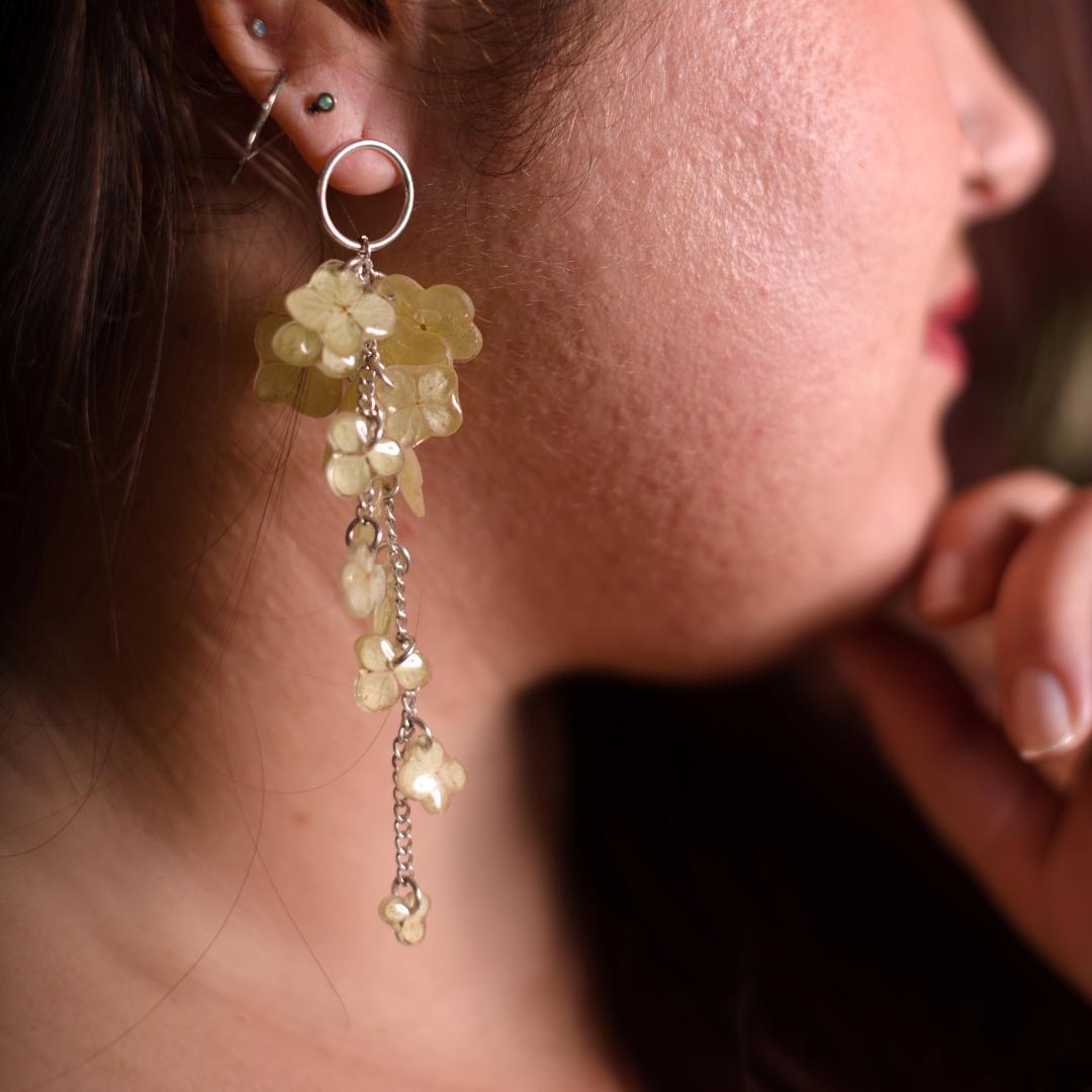 maxi boucles d'oreilles hortensias